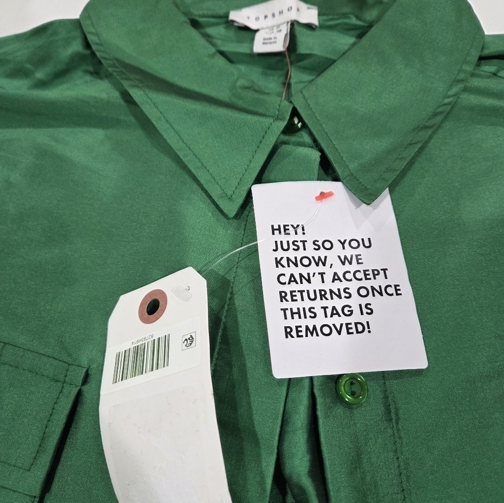 Topshop Emerald Green Blouse Size US 6 NWT. - Picture 10 of 10